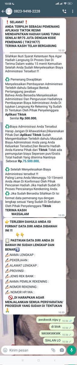 hueruf's tweet image. ATI ATI YA LO PADA KALO DI SMS GINI WKWKWKWKWK GUE KETAWA BGT ANJIR