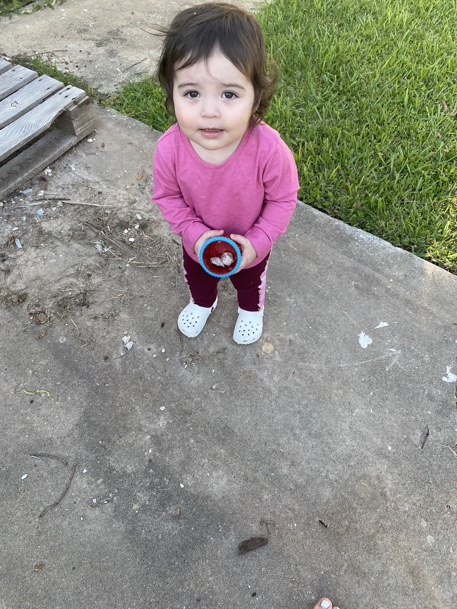 faithtruesdale's tweet image. Outside time today was cute as hell. Today Isabelle found her first rocks 🥰 she was so proud. She also poked the ground with that stick and wasn’t impressed. 🥰😩 #heartexploding