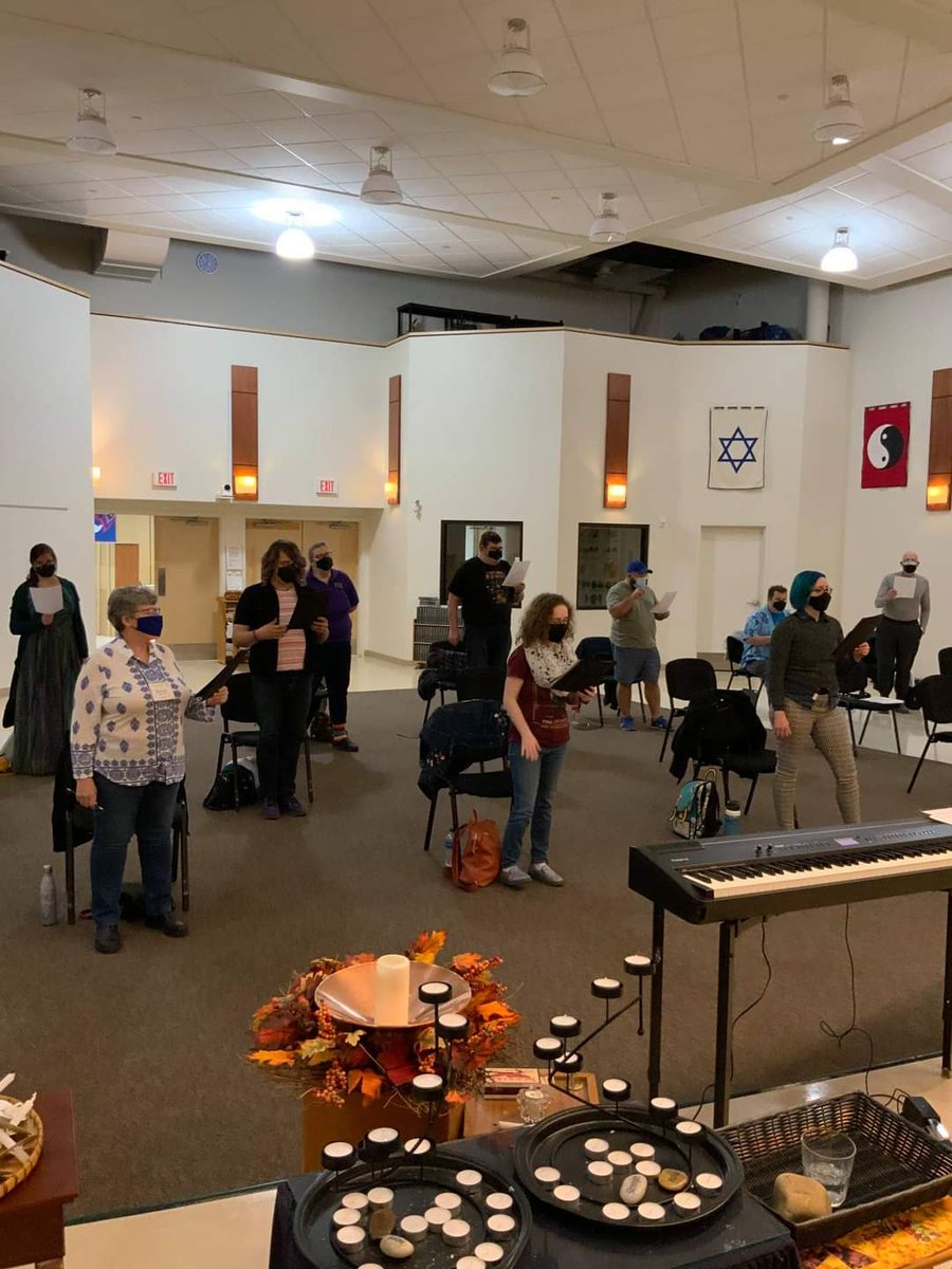 EVMchoir's tweet photo. This look will be the new normal for the choir, but it won't stop the music. #queerchoir #yegmusic #yegchoir https://t.co/CWtjvjE6cG