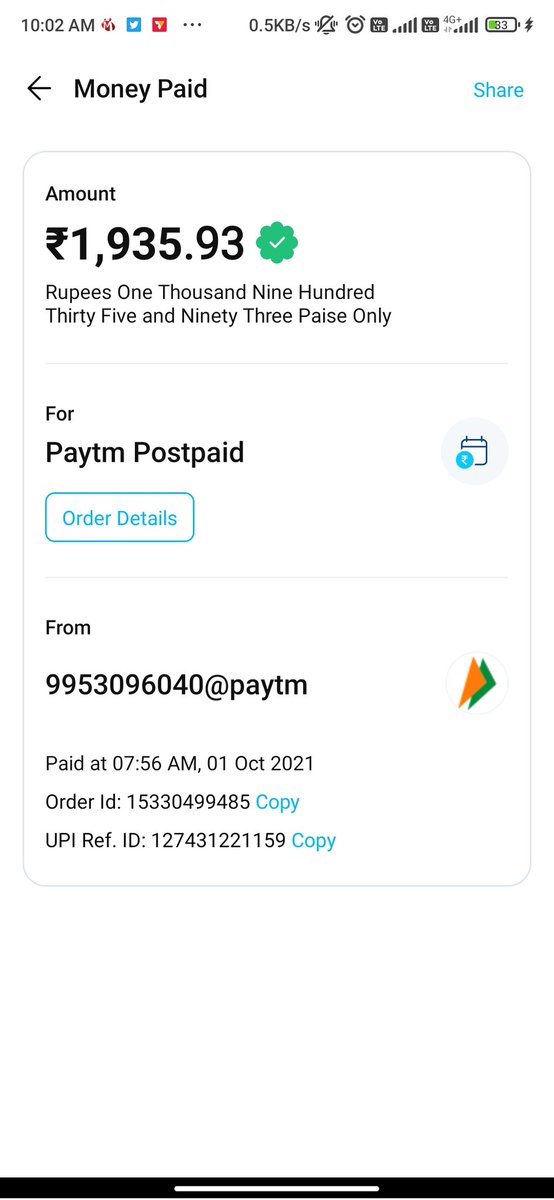 vikasrajput049's tweet photo. @Paytm Every month after paying postpaid bill. Paytm postpaid stop working https://t.co/EftjLiyU00