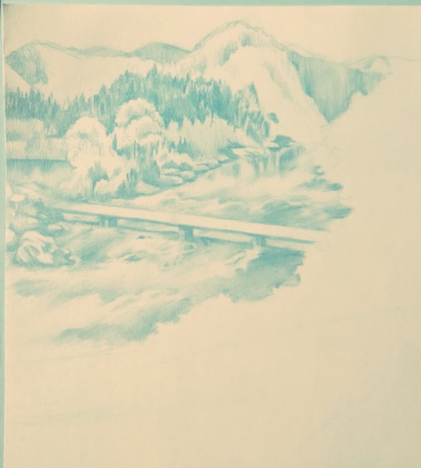 川の絵のtwitterイラスト検索結果