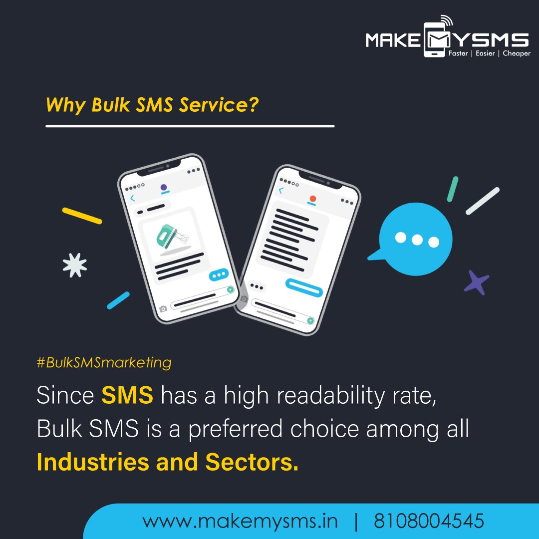 makemysms1's tweet photo. Bulk SMS - a preferred choice of marketing among all Industries & Sectors.
Contact us now - 8108004545
Visit : https://t.co/nqTlZpNVjS
#bulksms #otpsms #voicesms #bulksmscompany #bulksmsindia #bulksmsprice #smsprovider #whatsappmarketing #bulksmsservice #smsmarketing #makemysms https://t.co/DKGNmuaFjV