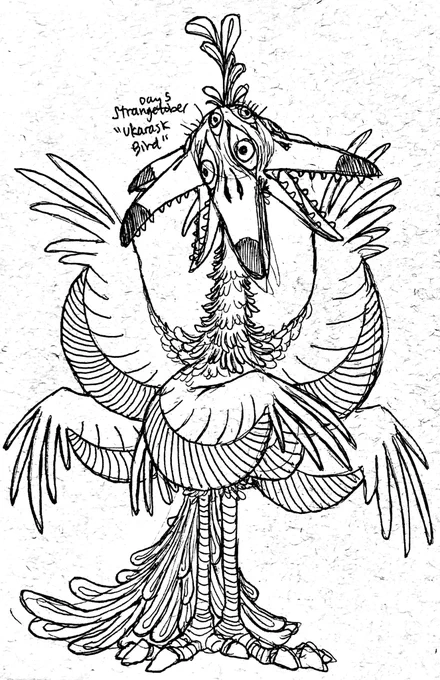 Day 5 of #strangetober is "ukarask bird"!
Prompt list by @ArtByEmilyHare 