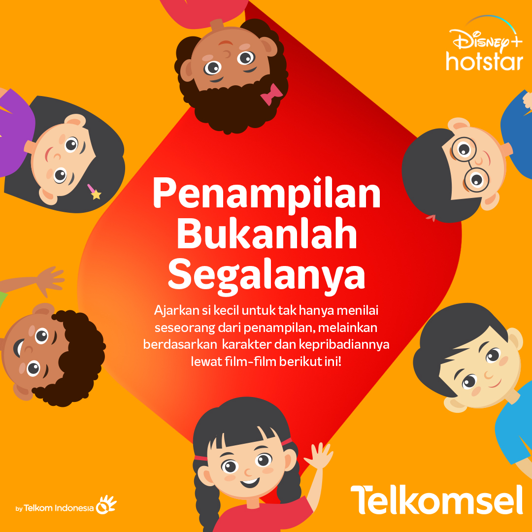 Telkomsel's tweet photo. Don’t judge a book by its cover. Sampaikan makna pepatah ini ke anak-anak lewat film  Aladdin, Beauty &amp; The Beast, sampai Cinderella.
Yuk, #BukaSemuaPeluang, ajak &amp; dampingi si kecil streaming film-nya di Disney+ Hotstar pakai jaringan #InternetBaik Telkomsel! https://t.co/J06mnNFOm4