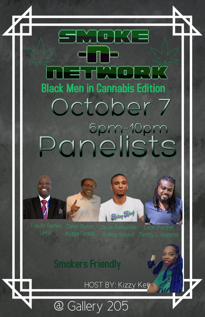 Kizzy_Key's tweet image. Come and network with some Cannapreneurs at Gallery 205. They will talk about their Journey in the cannabis industry and tips and ways on how you can get into the industry 
Devin Alexander Cleon Byron Trevor Barnes Leon Porcher
Get your tickets now!

eventbrite.com/e/182764081287

￼