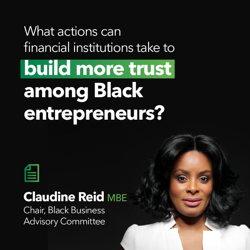 LBGplc's tweet photo. How can banks do more to build trust among Black entrepreneurs?

@ClaudineReid1 MBE, chair of our Black Business Advisory Committee, shares her thoughts: https://t.co/R19llHmB5E

#BBIBPreport @blackbusinessN1