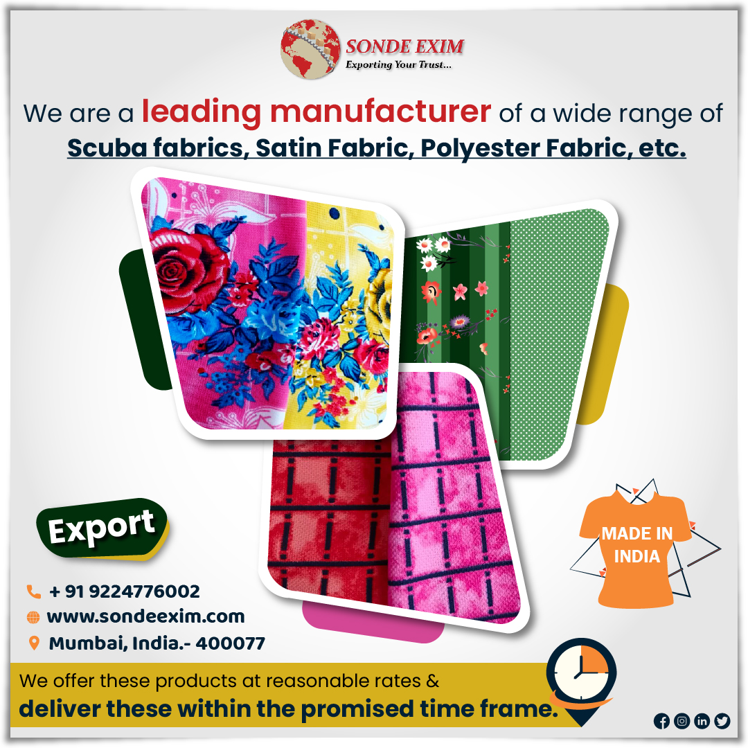 SondeExim's tweet photo. Nous servons nos clients avec une solution complète de fabrication de vêtements, de la fibre à la mode.
Follow: @SondeExim
#sondeexim #textileexport #fashion #fabric #scubafabric #polyesterfabric #fashiongarment #satinfabric #merchantexporter #rwanda #zambia #uganda https://t.co/ylS58J3uM9