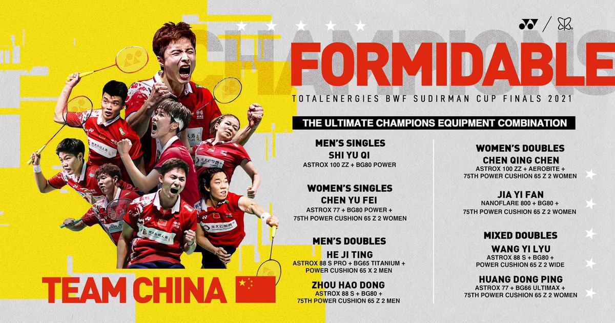 Sunriseclick's tweet photo. Congratulations Team China #SudirmanCup2021 https://t.co/6gQozyY9Vb