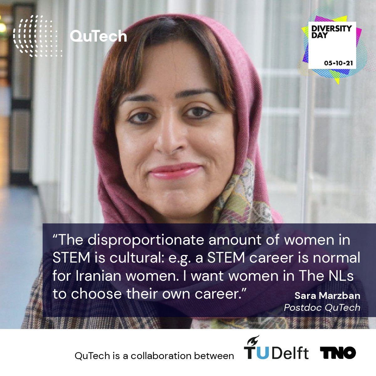 QuTech_news's tweet photo. We support the Diversity & Inclusion Week at @TUDelft with an inspiring quote on every day. Read more at https://t.co/SQAdpN71tf @WIQD_nl #diversity #inclusion @DiversityDayNL https://t.co/jjGwEQCUfe