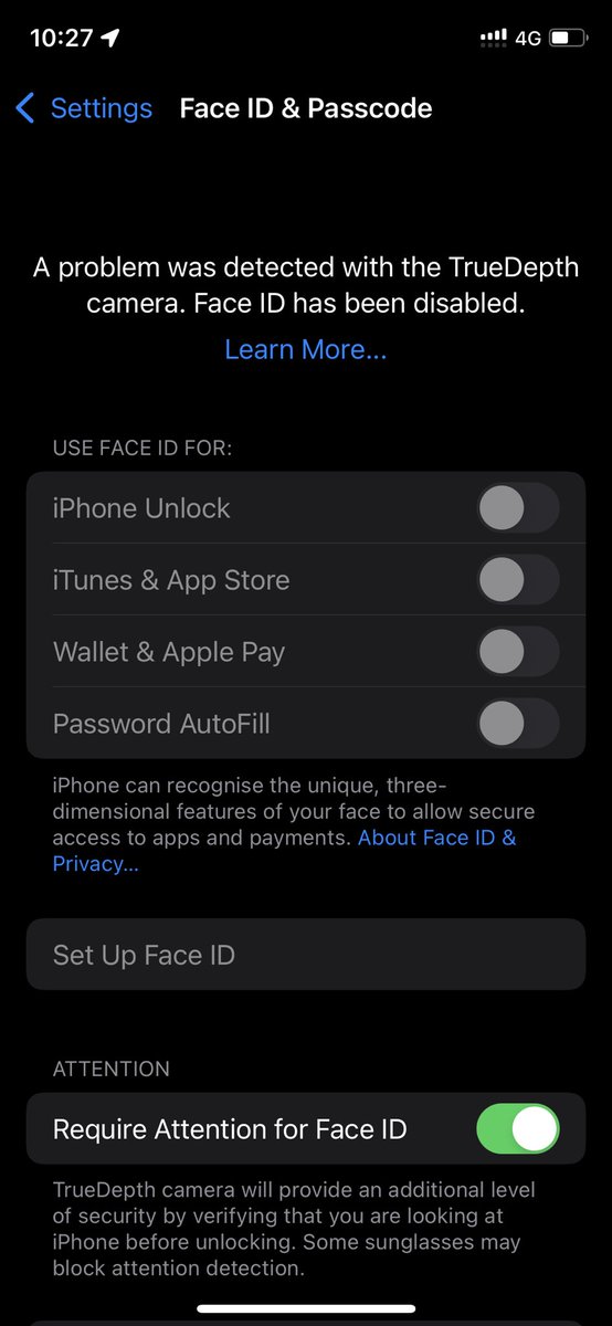 razifbitcoin's tweet photo. after upgrade to 15.0.1 yesterday today cant use my face id , already email appointment to switch sunway carnival penang @Apple im using ip11 pro https://t.co/mG3VWTnBOI