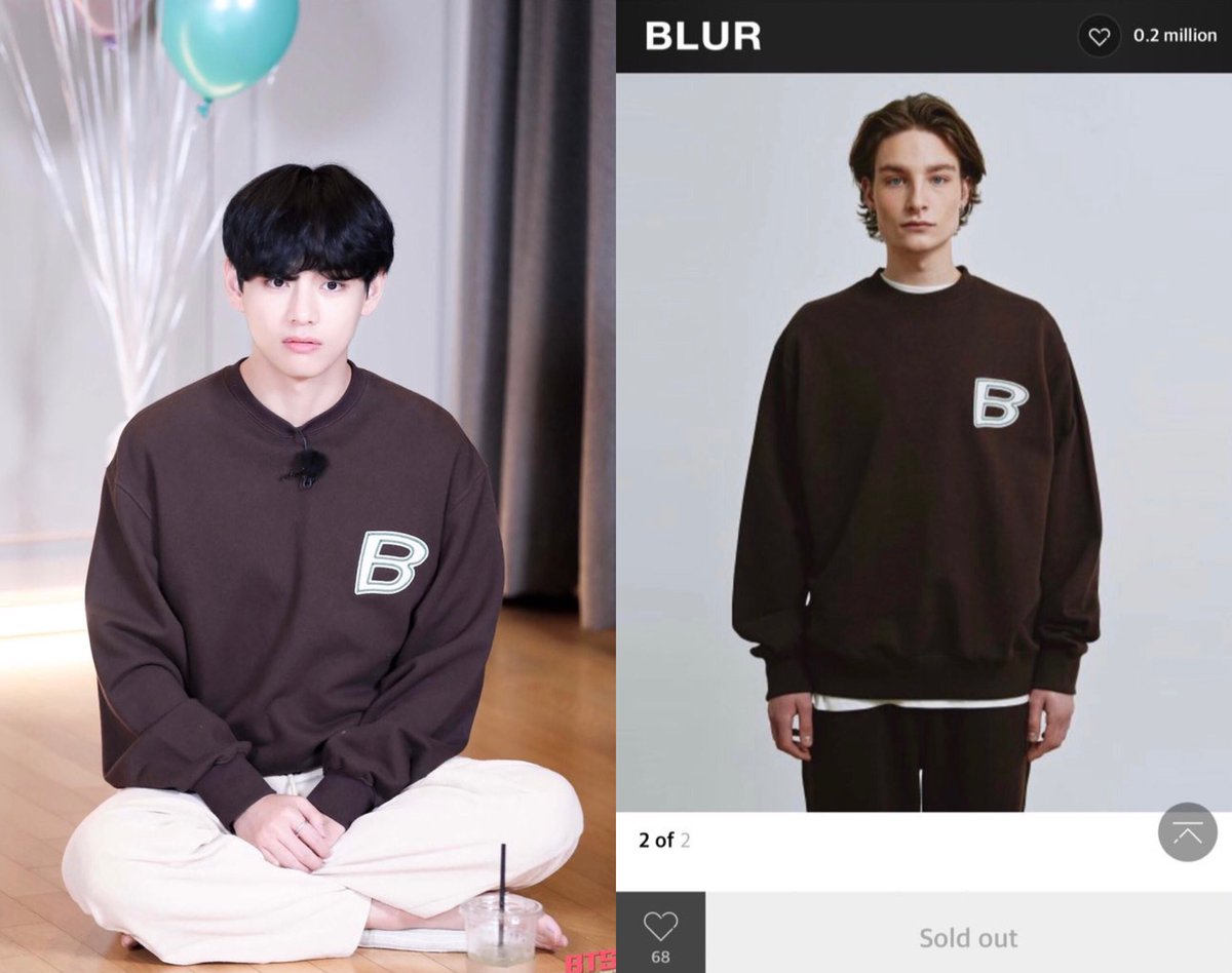 Taetaeimpact's tweet photo. BLUR,the brown sweatshirt that worn by kim taehyung in recently run bts currently SOLD OUT in 4 different websites : W concept, 29CM, Musinsa and BLUR (official website)

SOLD OUT KING TAEHYUNG https://t.co/tddYAG0Ovz
