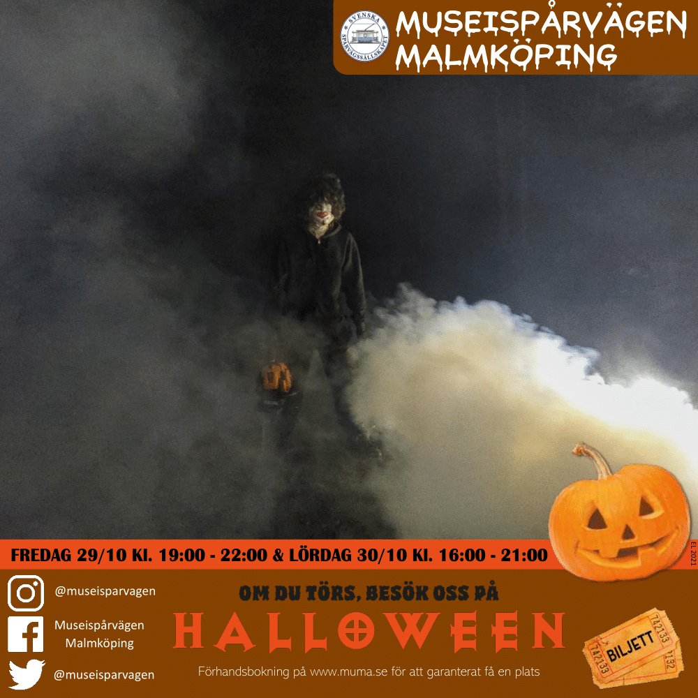 Museisparvagen's tweet photo. När hösten drar in och mörkret sakta faller över köpingen så börjar plötsligt hemska varelser att stryka omkring anläggningen om nätterna. Vågar DU kliva ombord spårvagnen och följa med ut i det okända?
Mer info+möjlighet till förköp av biljetter finns på https://t.co/HZhJdY8VKz! https://t.co/elIUyjb7gY