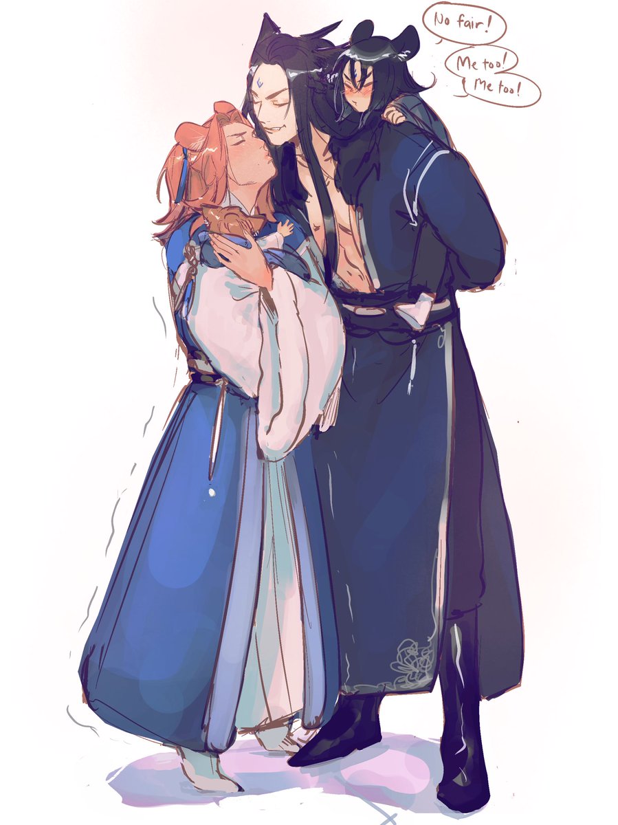 strottine's tweet photo. Day 6: animals

Honestly? Just an excuse to draw wolf!MBJ and ham!SQH w kids

#moshangweek2021 #moshang #svsss https://t.co/F4HOrNzdIK