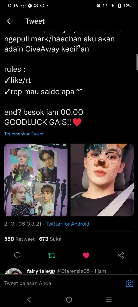 nanadinemin's tweet photo. @Fiamell1 donee all rules kaa, aku mauu saldoo spay aja ehehehe, wish me luck https://t.co/AxbapUM6w7