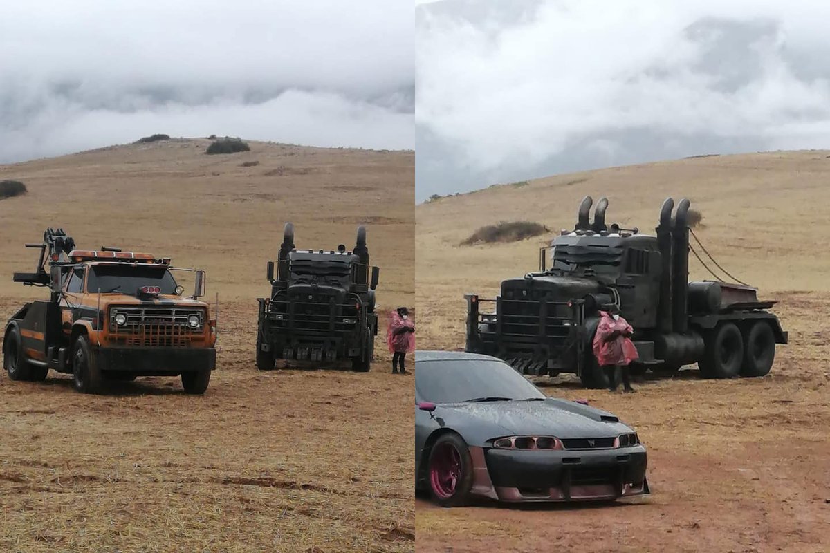 transformersfr's tweet photo. Transformers: Rise of the Beasts ― Maras, Urubamba, au Pérou.

• Optimus Prime
• Bumblebee
• Mirage
• Scourge (? supposé camion noir/supposed black truck)
• Nightbird (? supposé voiture à aileron/supposed aileron car - Nissan Skyline R33 GT-R)

https://t.co/z8nlGbCWRy https://t.co/lJsV1v2lV1