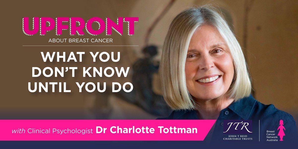 Let’s be Upfront About Breast Cancer – What You Don’t Know Until You Do, with Dr Charlotte Tottman is Breast Cancer Network Australia’s new 10-part podcast series.
Listen to the full 10 episode series now via bit.ly/3oD0S0C

#ConnectSupportEmpower