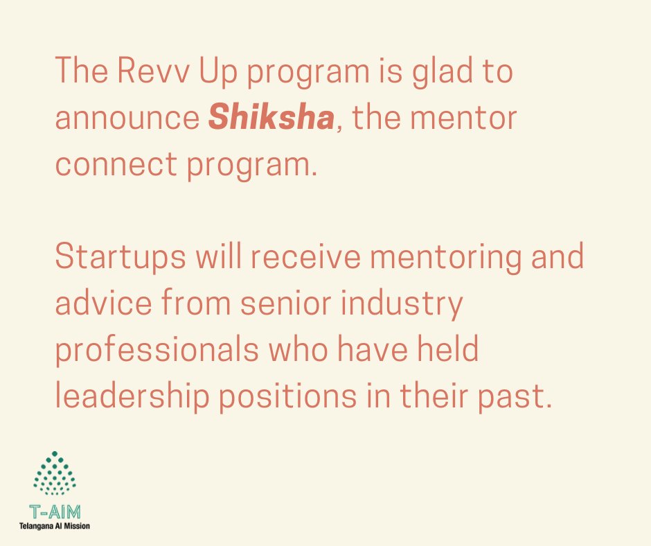 AiTelangana's tweet photo. Launching Shiksha, the #mentor connect program for #RevvUp #startups. The cohort will receive periodic #mentoring &amp; #advice from senior professionals who've held leadership positions.

@vipin_tuteja @Sbidani @SandyDhawan @skcan182012 @ssandeep_suri @PinakiLaskar

#Shiksha4RevvUp https://t.co/rkmVRG5Hkg