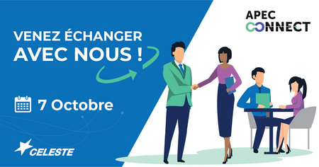 SocieteCELESTE's tweet photo. [APECCONNECT] Venez rencontrer notre équipe RH pour tout savoir sur vos opportunités chez CELESTE ! 

#operateurtelecom #carriere #recrutement https://t.co/KHTVoSMBQr