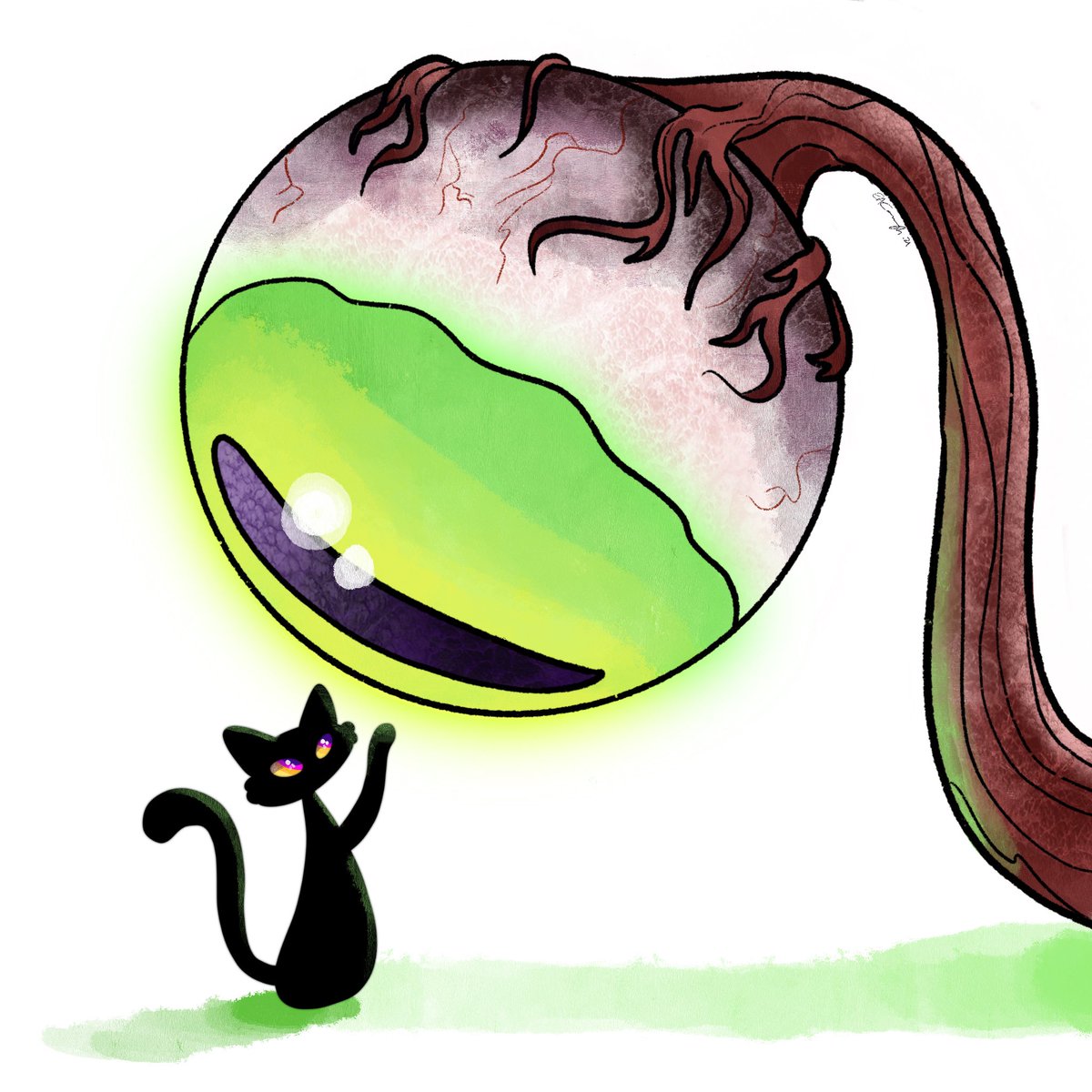 LizTheFrizzzz's tweet photo. #Drawlloween2021 Day 6: Eyeball ๐
Artwork (c) Lizzie Cavanagh
#drawlloween #trixiestreats #blackcat #eyeball #gianteye #ceaselesswatcher #digitalart #halloween #spookyseason #illustration #procreate https://t.co/Jm0Me6FnqN