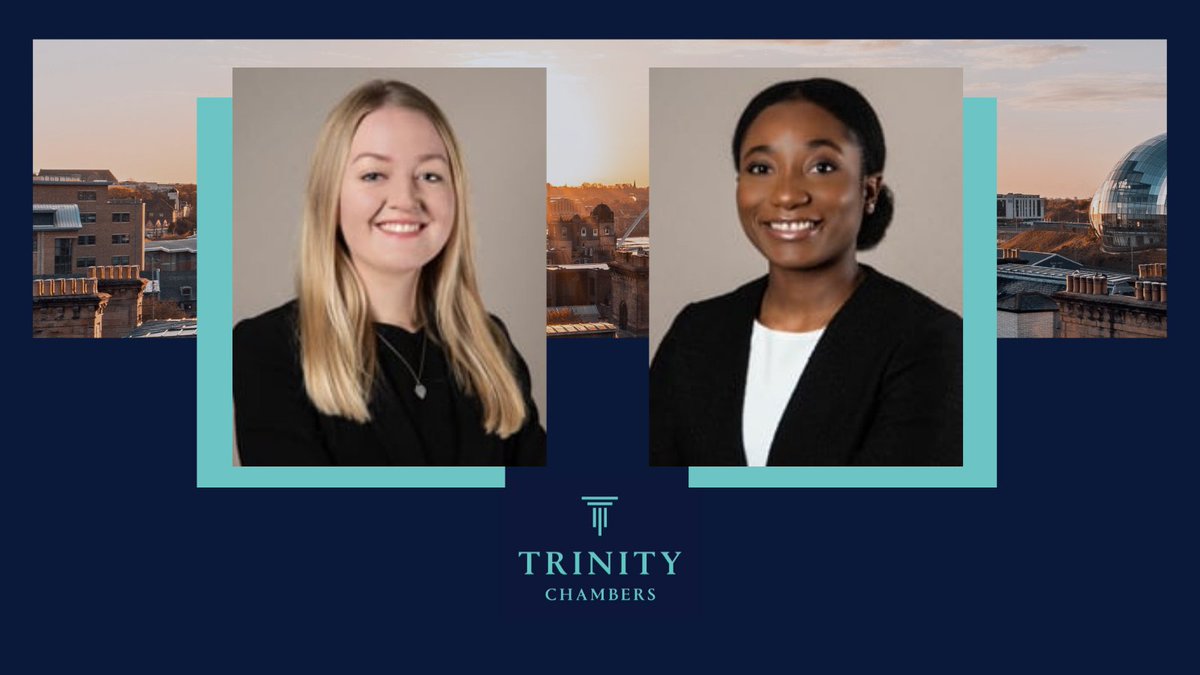 Trinity's Members and Staff warmly welcome two new tenants to Chambers following their completion of Pupillage - Abigail Cheetham and Patience Abladey. bit.ly/3uKG0oW @ABCheetham_ #barristers #Pupillage #Tenancy #Newcastle #Leeds #Middlesbrough