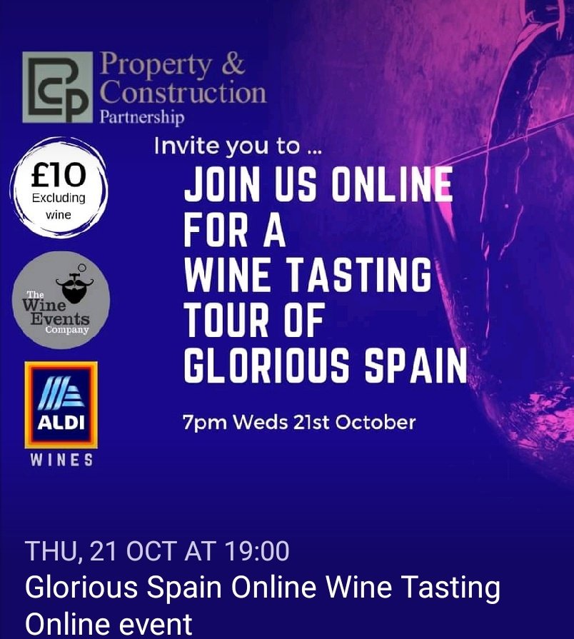Get your family &amp; friends together- join us for an informal virtual online wine tasting tour of glorious Spain 🍷
We have teamed up with the <a href="/TheWineEventsCo/">The Wine Events Company</a> for this fun, online experience! 🇪🇸 
Head to our website for booking details 👇 propertyandconstructionpartnership.com