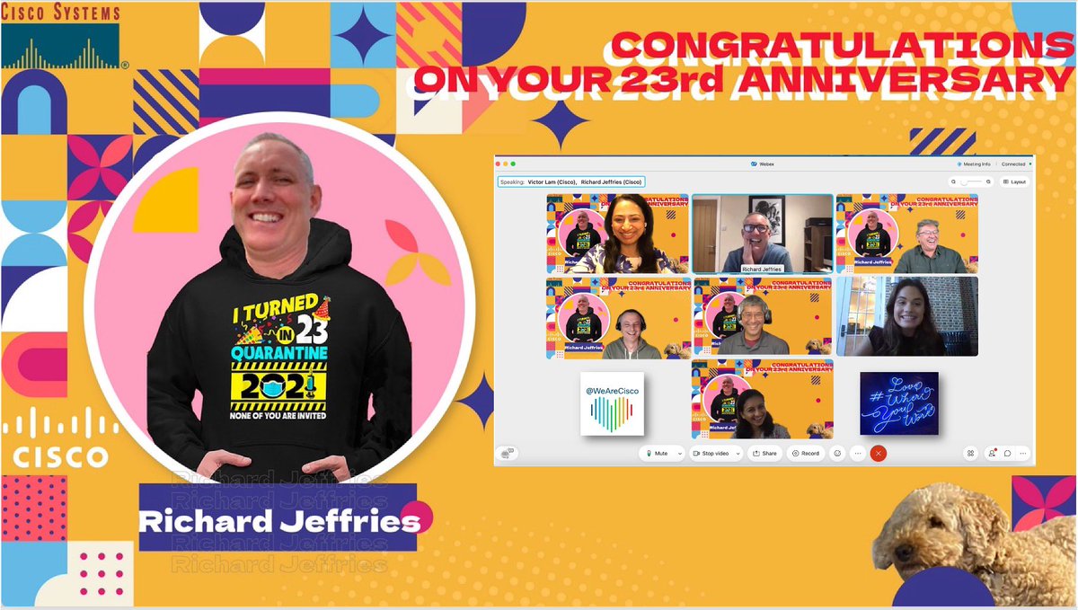 VarshaKanwar's tweet image. “The team that celebrates together; grows stronger together.” Richard Jeffries #Kudos You play a crucial role in our success and #MakingAnImpact. 👏🏽. Congratulations on your 23rd #Ciscoversary 🎉🎊. We are lucky to have you on the team.#WeAreCisco