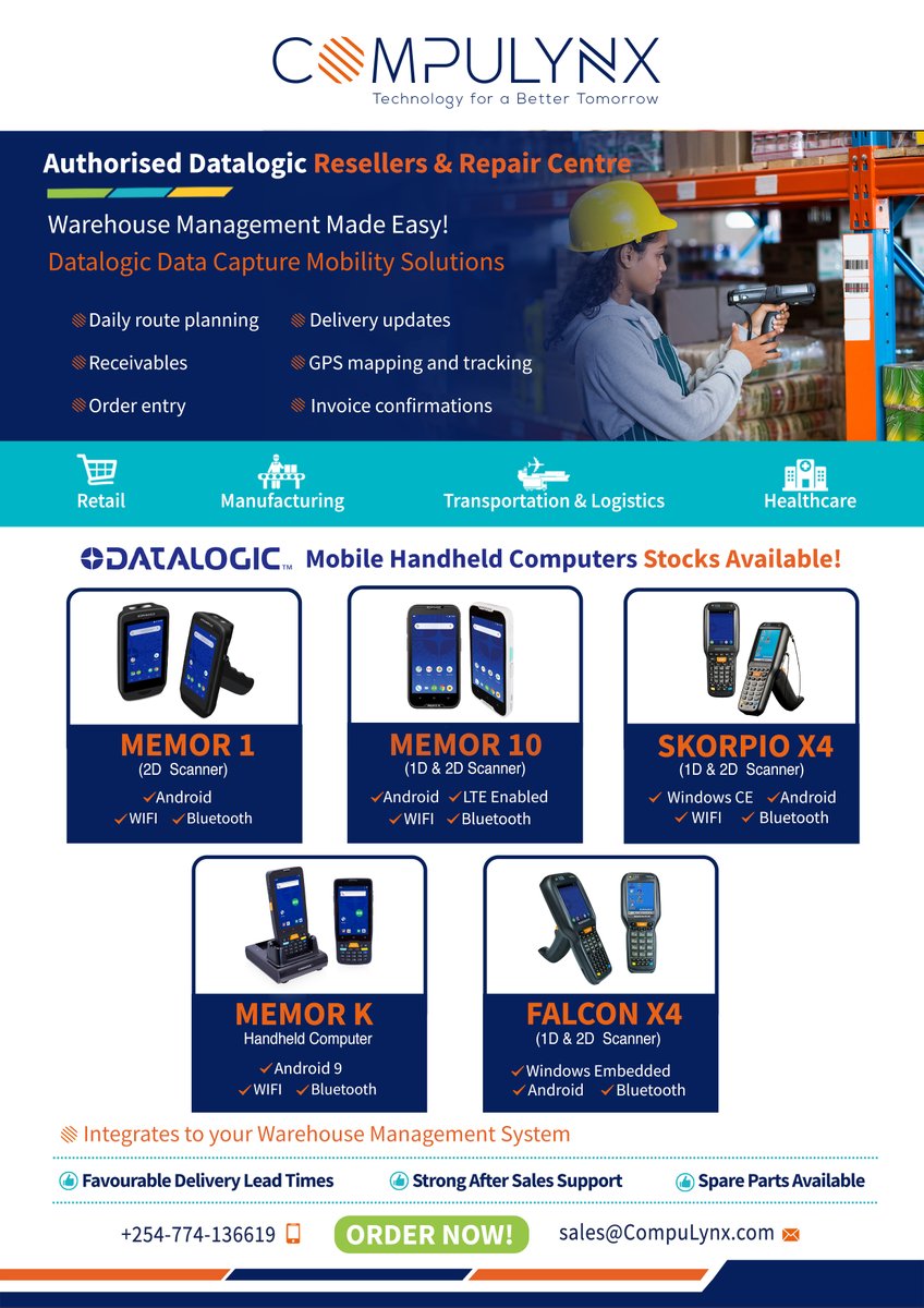 CompulynxLtd's tweet photo. Keep track of your inventory in real-time with #Datalogic #HandheldDevice. CompuLynx offers a wide variety of reliable Datalogic handheld #BarcodeScanners, #MobileComputers at the best prices. Learn more https://t.co/fbTQ3vFB5i #barcodes #datalogicdevices #smartcomputers https://t.co/TlaRnYmkuk