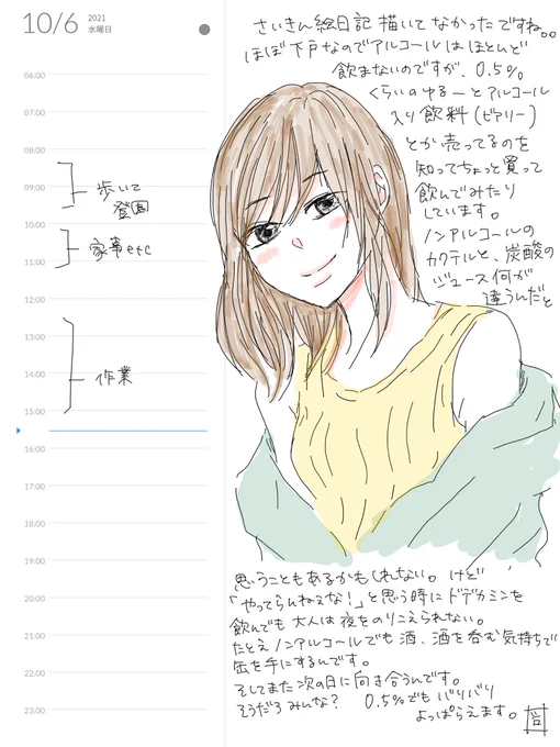 ひさしぶりの
#絵日記
#マドさんの生活 