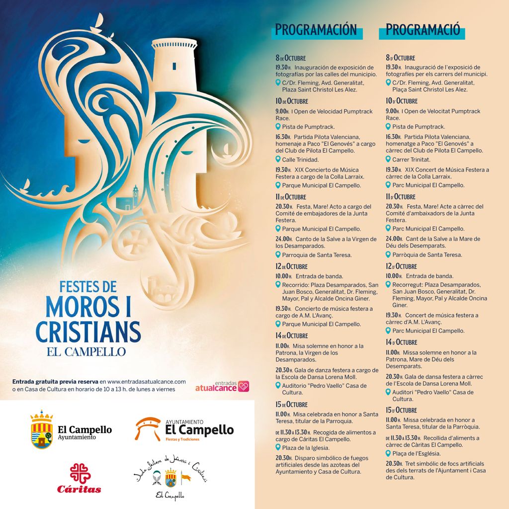 CampelloTurismo's tweet photo. 📣 Del 8 al 15 de octubre arrancan una vez más unas Fiestas de Moros y Cristianos atípicas.✝️☪️

¡Volveremos!

Más información: https://t.co/8nC7De2hDW

#elcampelloMyC #elcampelloMiC #costablanca #fiestas2021 #programadefiestas https://t.co/bqtvml2HvO