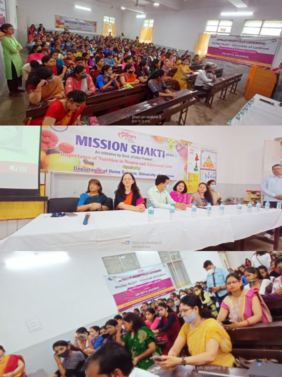 lumissionshakti's tweet photo. Under #MissionShakti @lkouniv 
 A program was organised by @HomeScienceLU 
It was an extremely important session on #BreastCancerAwareness and importance of #nutritioninwomen https://t.co/7IReDOr5LK