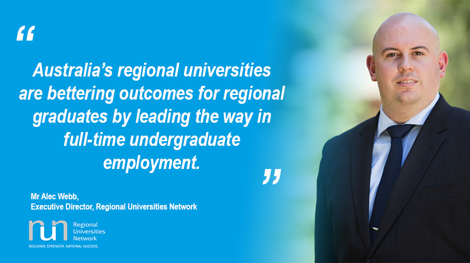 RegUniNet's tweet photo. Fantastic news for regional graduates, with Australia's regional universities leading the way in full-time undergrad employment outcomes, according to the latest Graduate Outcomes Survey - https://t.co/FOo6ayO5N6 https://t.co/wqQuJBEiev