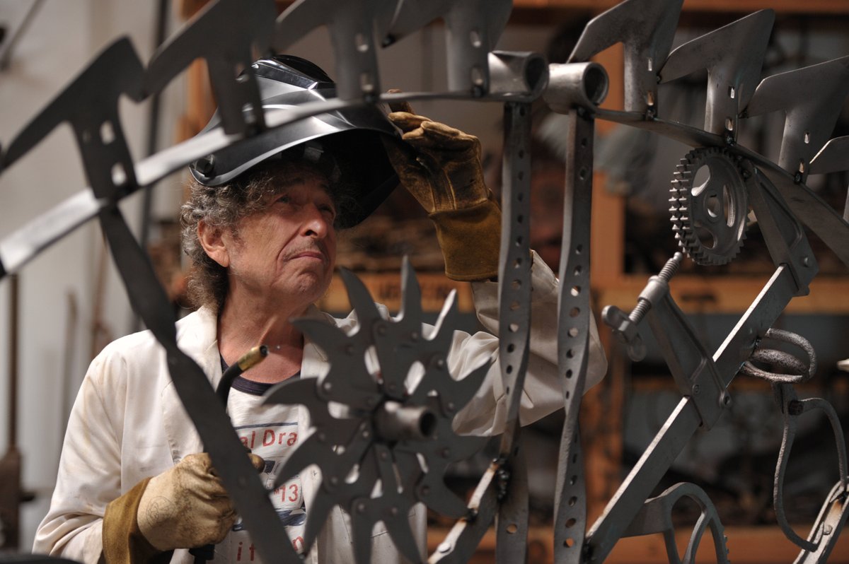 hitRECordJoe's tweet image. Some of the artwork Bob Dylan has made out of metal..
