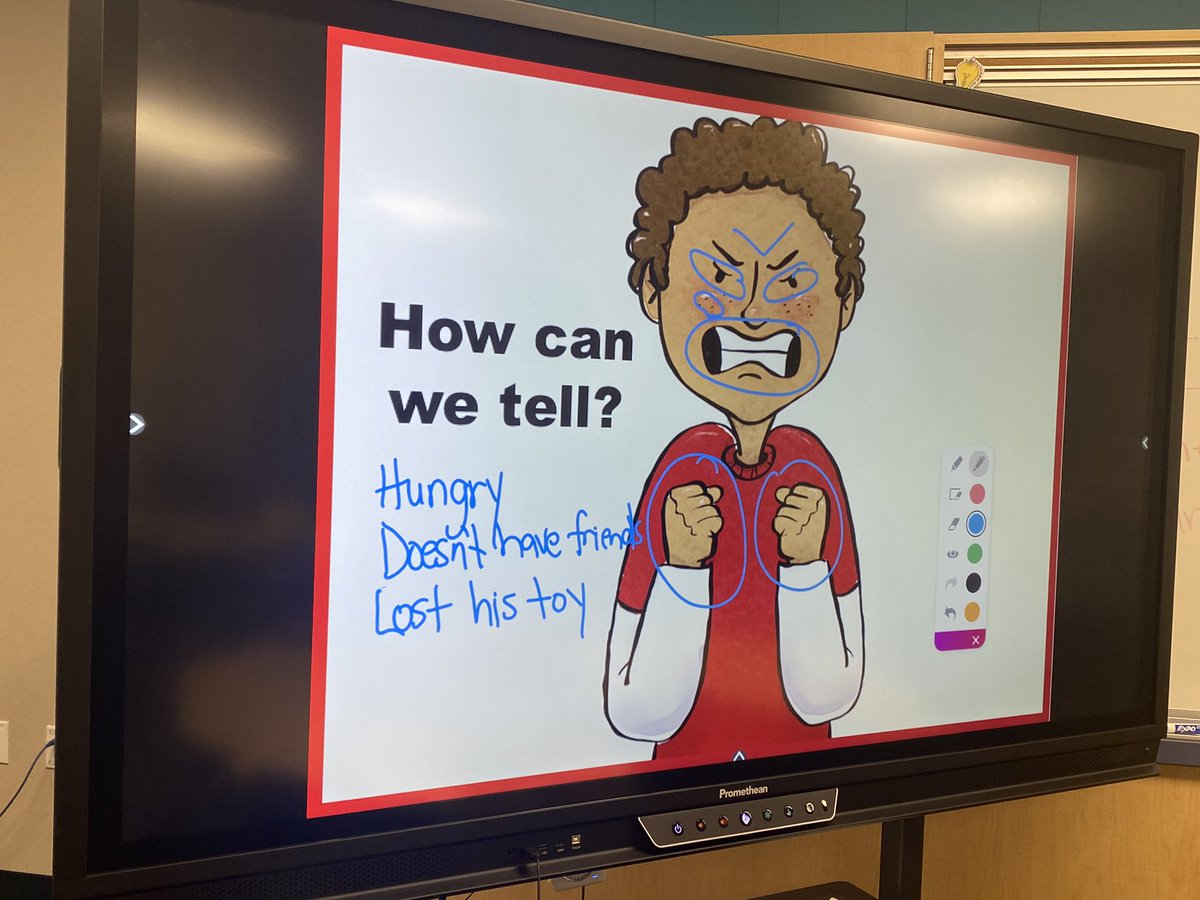 Students had fun being detectives and identifying body cues to recognize feelings. They also guessed why the characters felt that way.