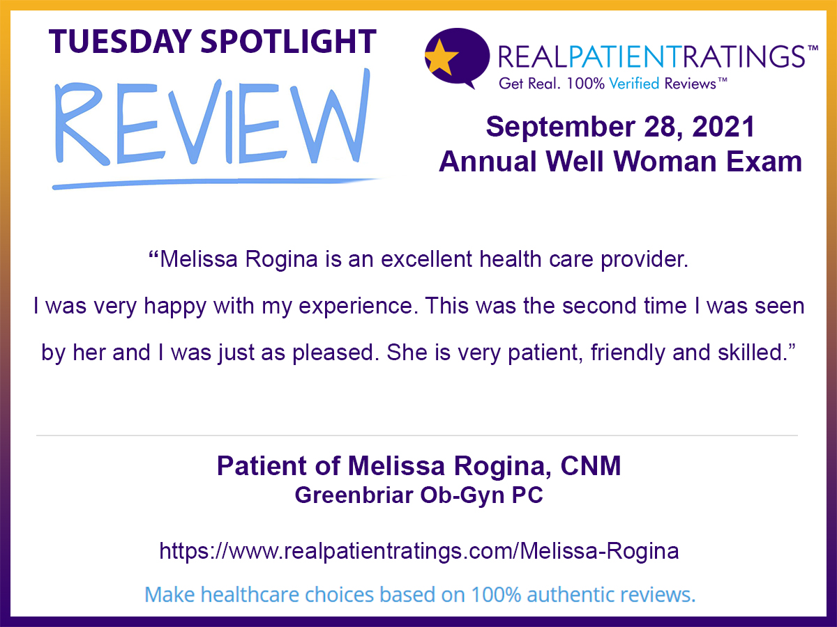 RealPatients's tweet photo. https://t.co/YOSoh05wYw
TUESDAY SPOTLIGHT REVIEW

Patient of Melissa Rogina, CNM
Greenbriar Ob-Gyn PC

https://t.co/LQCxSu45sg

#healthcare #medical #doctors #patientcare #health #review #medicine #patientreview #hospitals #personalhealth #reviews #vizium360 https://t.co/1j0Frfzln4