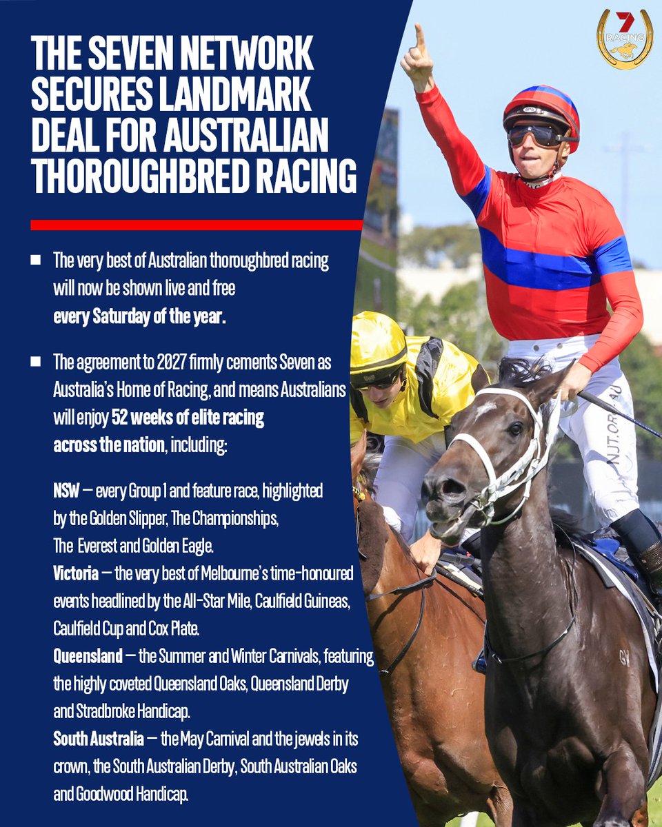 7horseracing's tweet photo. Yes please!

We look forward to bringing you the very best of Australian thoroughbred racing live and free every Saturday. https://t.co/uPWJYjuM0k