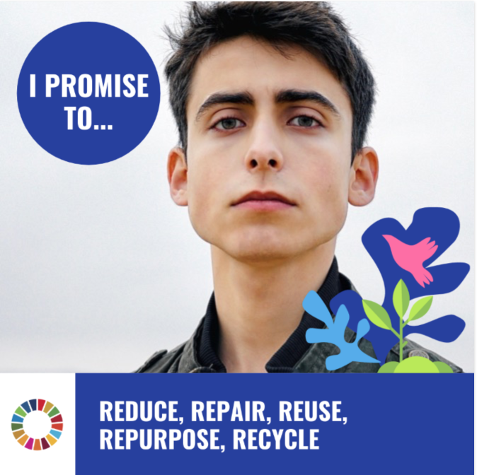 AidanRGallagher's tweet photo. I promise to reduce, repair, reuse, repurpose and recycle.  #ActNow Go to https://t.co/yWTCOADi5k and choose your promise to help achieve the #GlobalGoals &amp; create a better world for everyone! https://t.co/WRi3k6hN7N