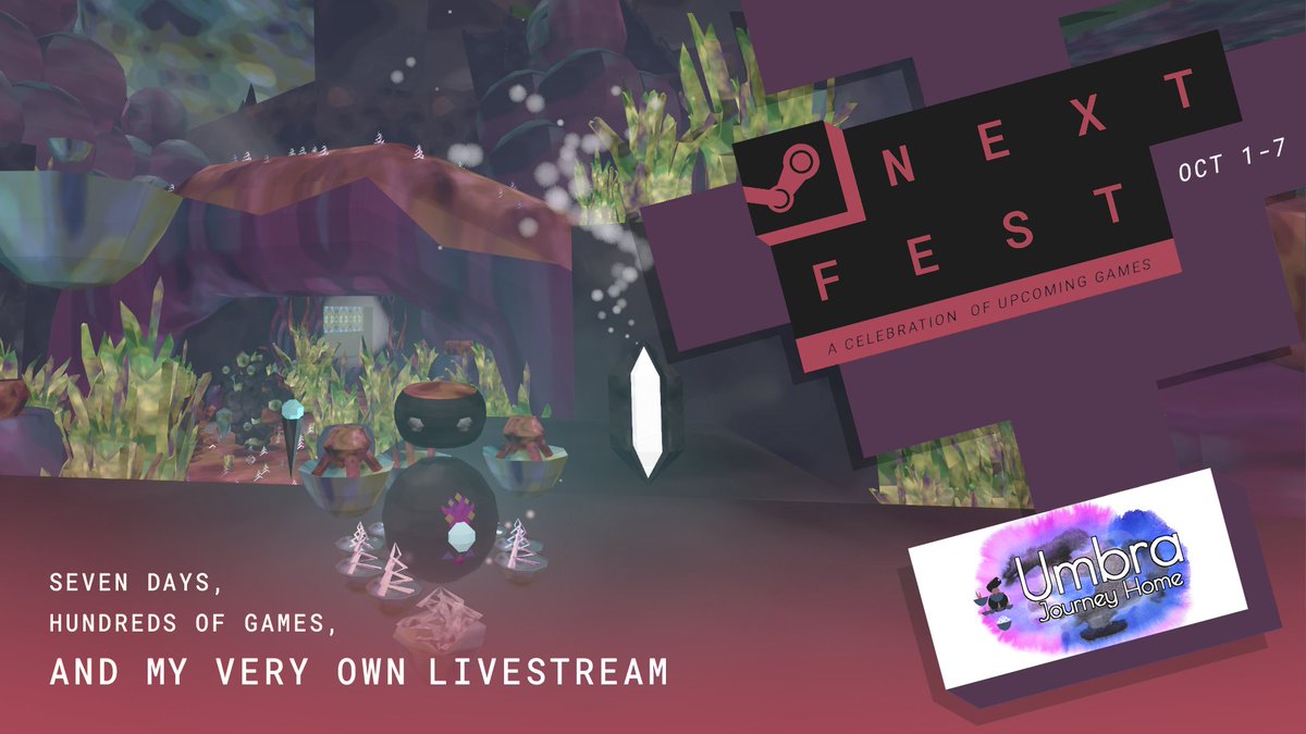 PlayUmbra's tweet photo. I'll be livestreaming Umbra as part of #NextFest 

Come say hi

Details
https://t.co/yok33efOFp

#puzzlegame #Steam #gaming #gamedev #indiegame #puzzle  #lowpoly #madewithunity https://t.co/sz9szrJihw