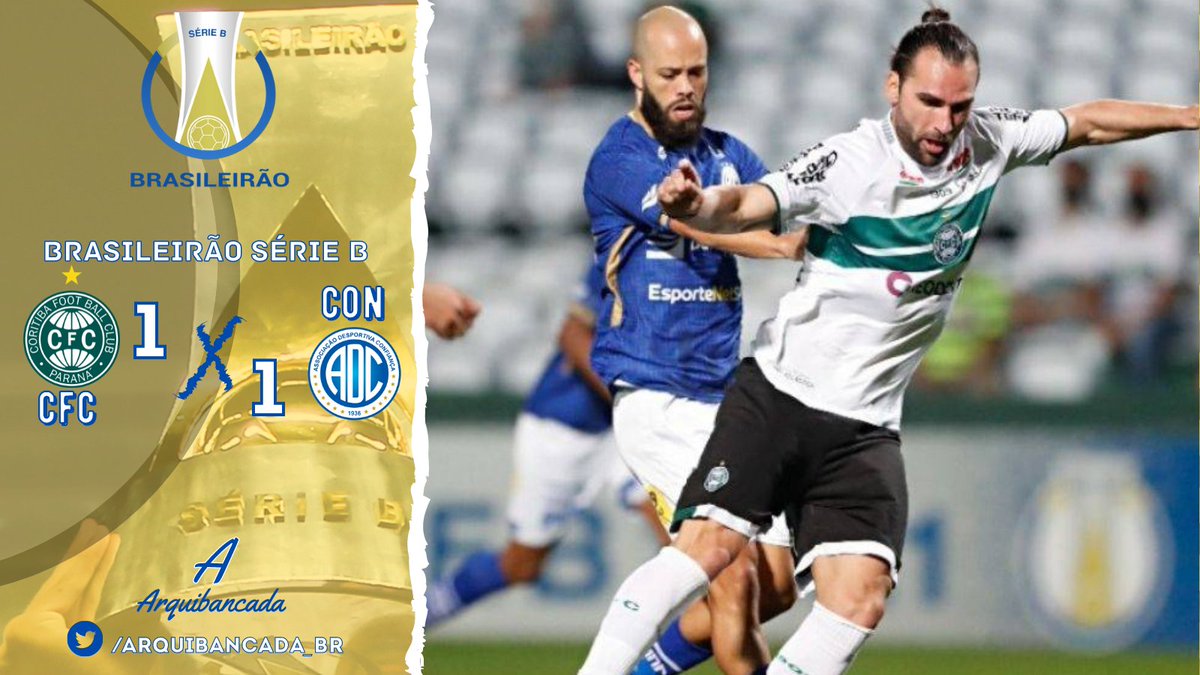#SérieB 🏆 | ¡Empate agónico!
Gracias al gol de William Alves, al final del partido, Coritiba puso el 1x1 final y rescató un punto frente a Confiança. Nirley anotó para el Dragáo.