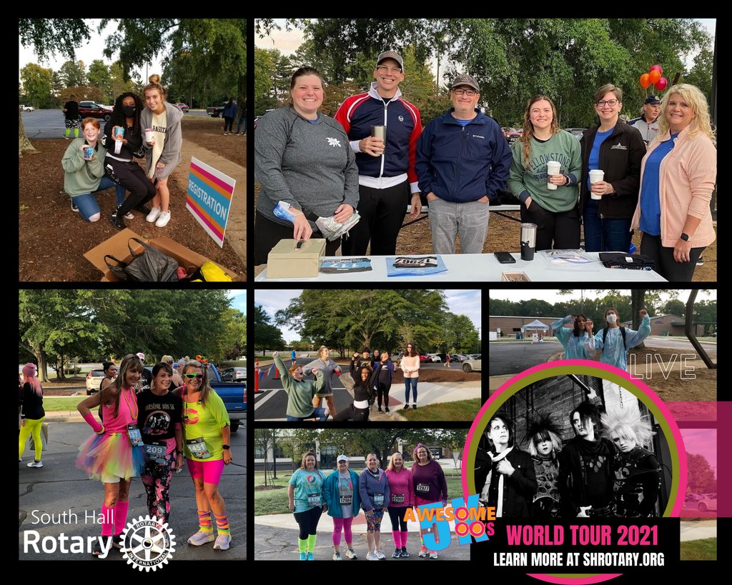 SouthHallRotary's tweet photo. We can't thank our amazing volunteers enough for all their help on Saturday for our Awesome 80s 5k!  With so many changes to this years race, it wouldn't have been possible without this group of folks!! #awesome80sung #5K #ungfoodpantry #runtochangelives #serve2changelives https://t.co/uYfeM7TWeK