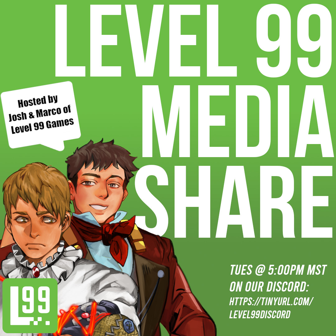 Level99Games's tweet photo. It's #level99share time! Come and hang out with us as we discuss things we've been doing! I've been playing some Pokemon Unite so listen to me talk about MOBA game design! Meet us here: https://t.co/Q5FoKIgmJq

#level99games #boardgames #events #QnA https://t.co/wNbRil3f2k