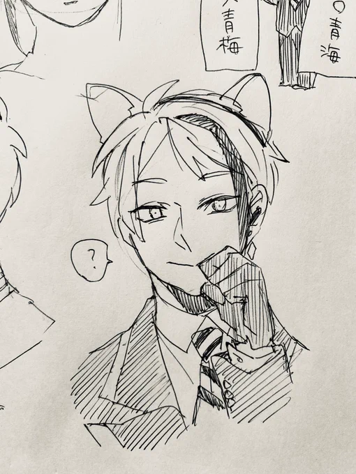 朝の一発描き
まねきねこの日らしいです 