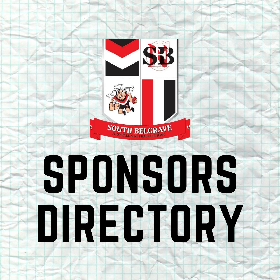 Check out the South Belgrave Football Netball Club Sponsors Directory here 👉bit.ly/3nPAqQM

To get your club's Sponsors Directory on the EFNL website, email mfotia@efnl.org.au