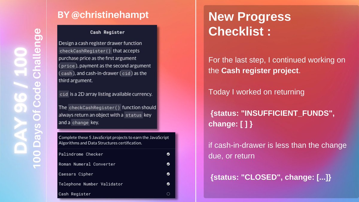 DAY 96 of #100DaysOfCode 

Working on the final project, Cash Register 🥸