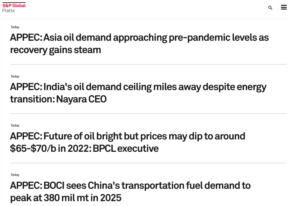 SPGEnergyOil's tweet photo. Good morning! Check out all the #PlattsAPPEC news, analysis and interviews with key stakeholders in the industry that you might have missed yesterday.
Bookmark this page to get full access to our #PlattsAPPEC content: https://t.co/DDn1Tu4sgj
#OOTT #energytransition #oilandgas https://t.co/lMBQ1prGth