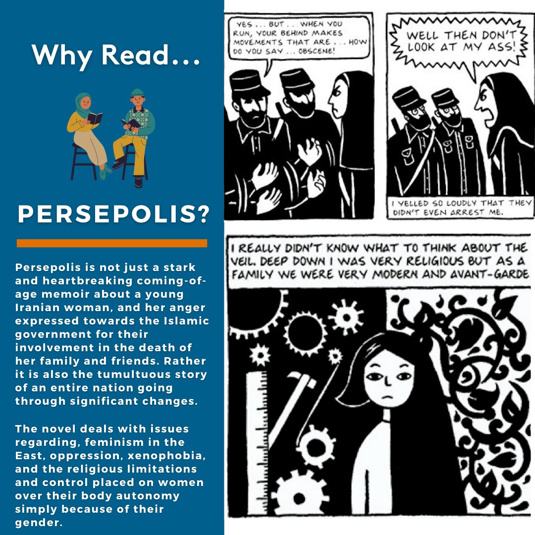 pollaklibrary's tweet photo. Come watch the acclaimed book and animated film Persepolis TONIGHT at 4pm in room PLN-130. 

Celebrate #BannedBooksWeek with us by watching this film or by checking out the book from the #PollakLibrary #persepolis #feminism #islamicwomen #MarjaneSatrapi #muslim https://t.co/okbtMK0Mrc