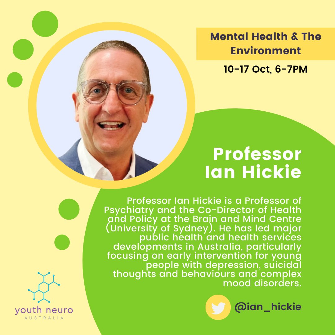 Youth Neuro Australia (@youthneuroau) on Twitter photo Professor <a href="/ian_hickie/">Ian Hickie</a>, Professor of Psychiatry at <a href="/Sydney_Uni/">University of Sydney</a>, has led efforts to improve health services and public health in Australia. To hear Professor Hickie discuss the use of technology in addressing mental health and mood disorders, register now👇
fb.me/e/5PaUJSGgy Professor <a href="/ian_hickie/">Ian Hickie</a>, Professor of Psychiatry at <a href="/Sydney_Uni/">University of Sydney</a>, has led efforts to improve health services and public health in Australia. To hear Professor Hickie discuss the use of technology in addressing mental health and mood disorders, register now👇
fb.me/e/5PaUJSGgy