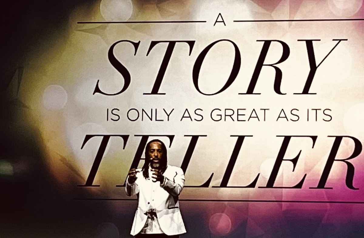 PaulThompsonIII's tweet photo. Literally in tears as we experience the incredible power of story telling as a communication imperative from @sekouandrews @ #StaffingWorld opening Keynote. Personal connection is available through authentic vulnerable stories connecting to challenges our clients and talent face. https://t.co/F5ozQdajne
