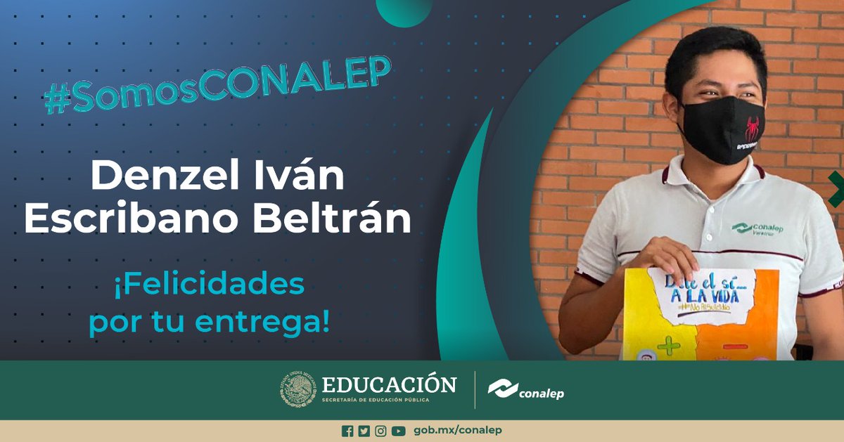 El joven estudiante del <a href="/ConalepVeracruz/">Conalep Veracruz</a> demostró su talento en el arte, siendo ganador del primer lugar en el Concurso Estatal de Cartel para las Juventudes “La Salud Mental y la Prevención del Suicidio” con el tema: disfrutando mi vida sin adicciones.

¡Muchas Felicidades!