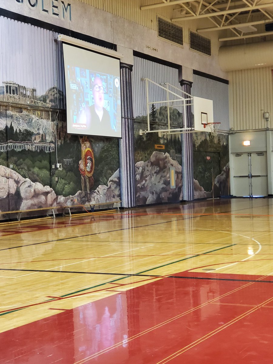 MsRacanelli's tweet photo. Gr.8 celebration happened today! A wonderful day with our new @NorthSurreySec Spartans! Thank-you so much to our guest speakers from @SurreyRCMP, who presented about #ProjectLavender, and @iantyson. Both were fantastic! ๐ Our grade 8's loved all their new swag! @Di_Christensen https://t.co/e9WfdB0bhB