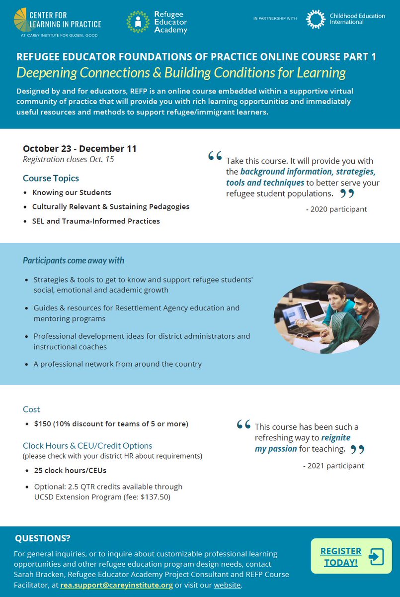 Registration closes on October 15, 2021. Register here: bit.ly/2Wlt789